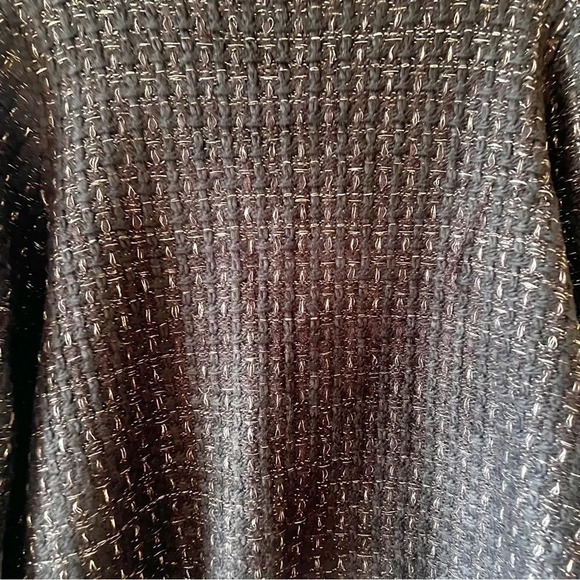 Draper James RSVP Black Gold Metallic Boucle Sweater Blazer Size XL Southern Mom - Picture 5 of 9